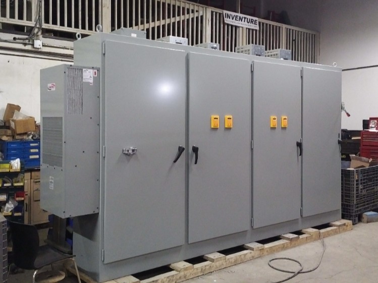 Images show various control cabinets and systems.